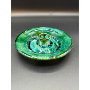 Green-Blue Studio Pottery Incense Burner